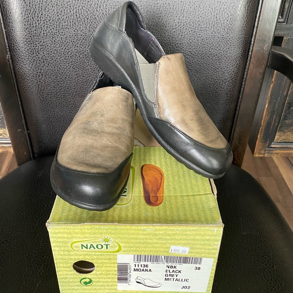 Brand new!!! Naot Moana Shoes. Black, grey and metallic. EU 38, US 7.5